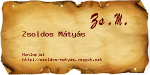 Zsoldos Mátyás névjegykártya
