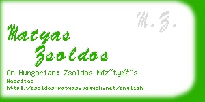 matyas zsoldos business card